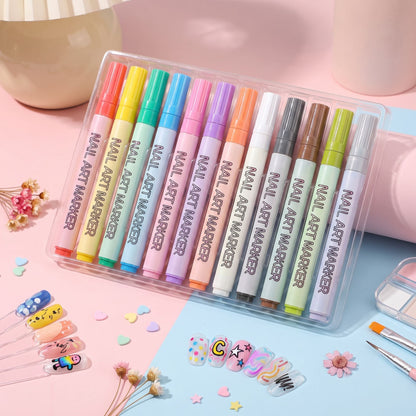 Azyraa ArtNails™ – 12 Color Marker Set